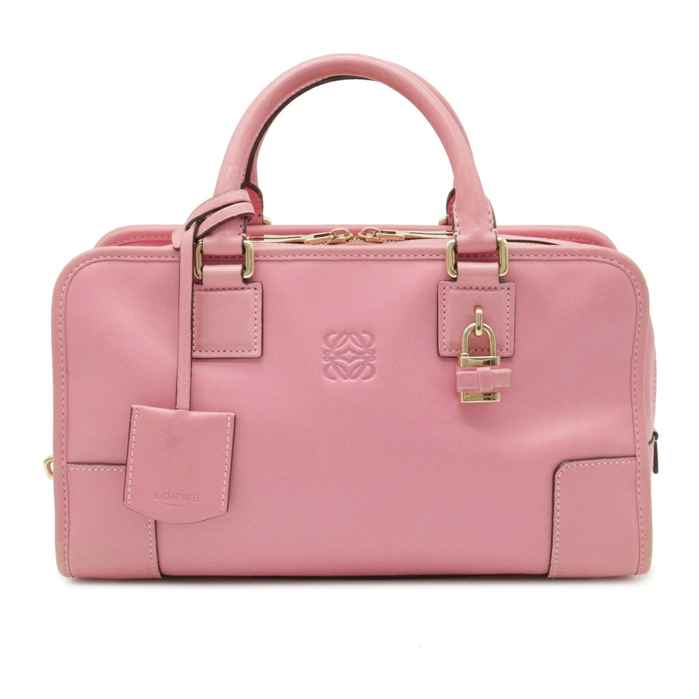 Loewe Amazona Handbag Boston Bag Leather Pink